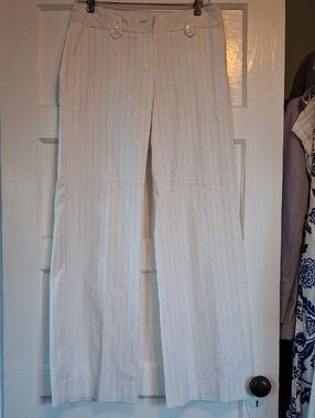 Arden B White Pinstripe Dress Pants